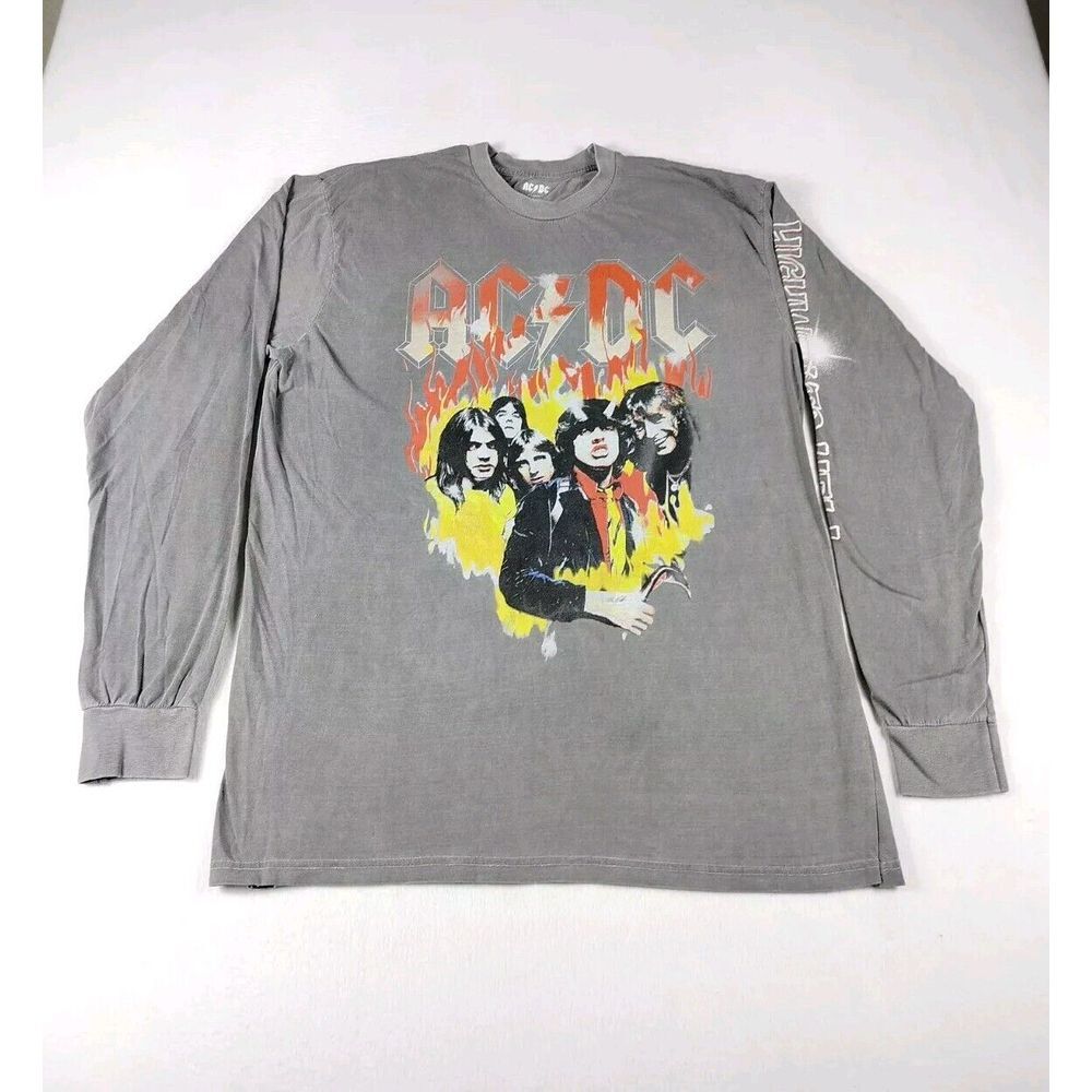 AC/DC T Shirt Mens XL Gray Highway To Hell Rockabilly Grunge Rockandroll  Rocker